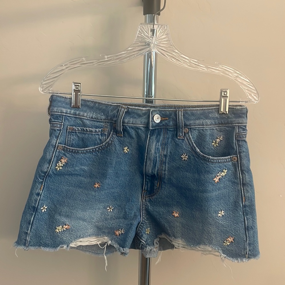 American Eagle Embroidered Jean Shorts